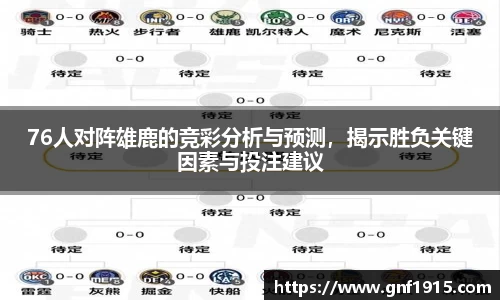 76人对阵雄鹿的竞彩分析与预测，揭示胜负关键因素与投注建议